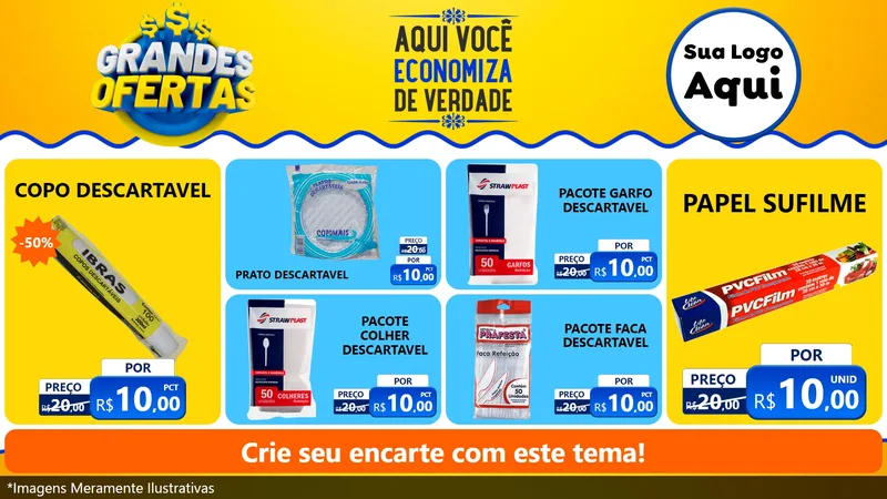 Modelo de TV para TV Horizontal com o tema Grandes Ofertas para Embalagens