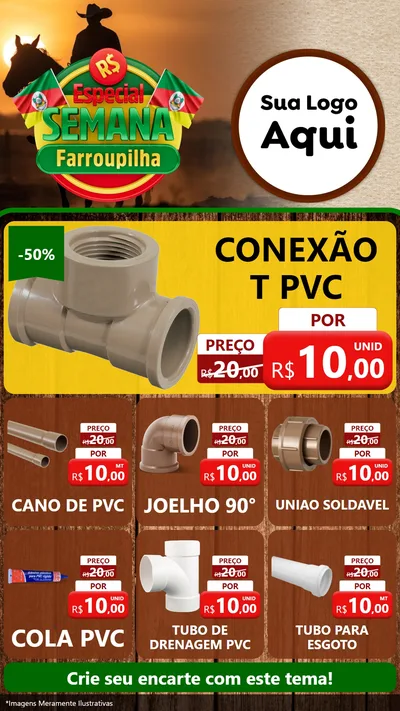 Modelo de Rede Social para Stories com o tema Especial Semana Farroupilha para Tubos e conexões