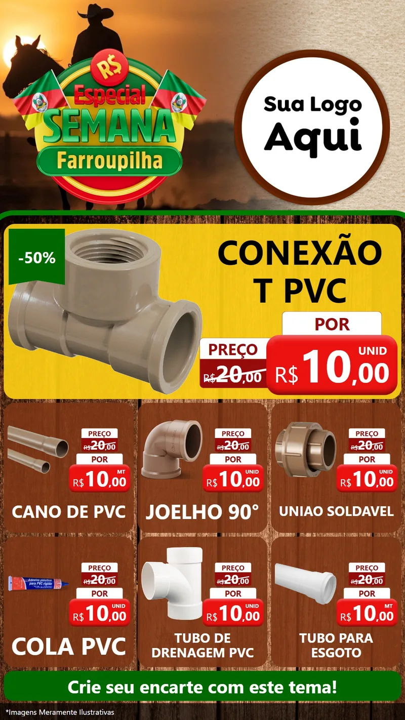Modelo de Rede Social para Stories com o tema Especial Semana Farroupilha para Tubos e conexões
