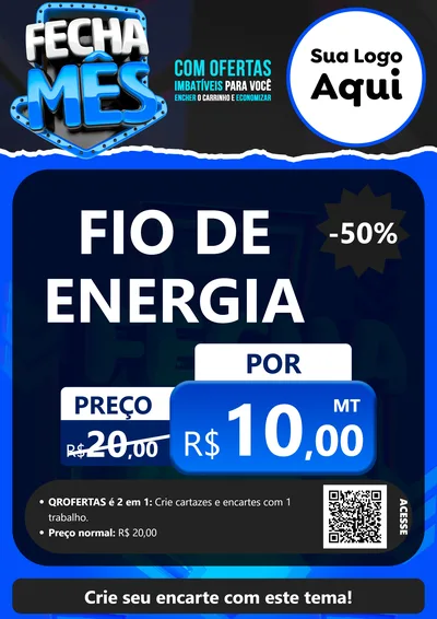 Modelo de Cartaz para Cartaz A4 Vertical com o tema Fecha Mês para Materiais Elétricos