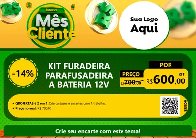 Modelo de Cartaz para Cartaz A4 Horizontal com o tema Especial Mês do Cliente para Maquinas e Ferramentas