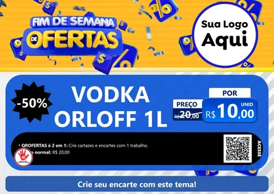 Modelo de Cartaz para Cartaz A4 Horizontal com o tema Fim de Semana de Ofertas para Distribuidora de bebidas