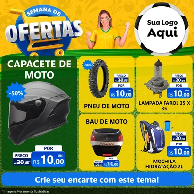 Modelo de Rede Social para Feed Facebook com o tema Semana de Ofertas - Copa para Moto peças