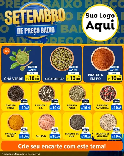 Modelo de Rede Social para Feed Instagram com o tema Setembro De Preço Baixo para Produtos Naturais