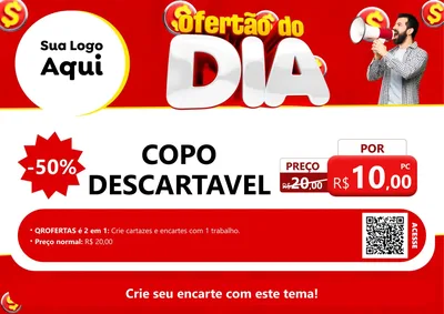 Modelo de Cartaz para Cartaz A4 Horizontal com o tema Ofertão do dia para Embalagens