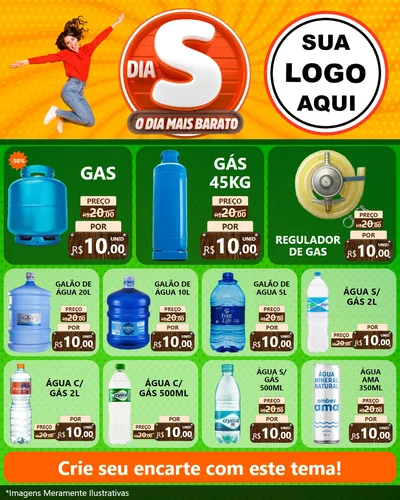 Modelo de Rede Social para Feed Instagram com o tema Dia S - O Dia Mais Barato para Água e gás