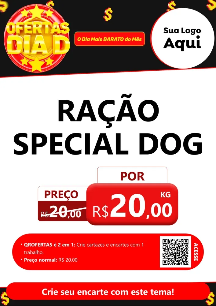 Modelo de Cartaz para Cartaz A4 Vertical com o tema Dia D para Pet Shop