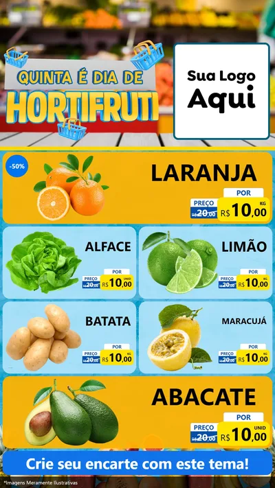Modelo de TV para TV Vertical com o tema Quinta É Dia de Hortifruti para Hortifrúti
