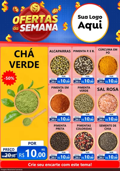 Modelo de Encarte para Encarte A4 Vertical com o tema Ofertas Da Semana para Produtos Naturais