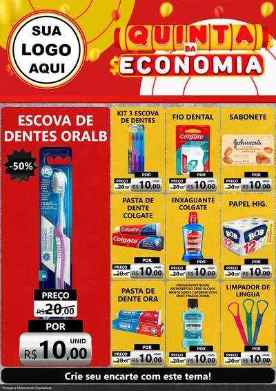 Modelo de Encarte para Encarte A4 Vertical com o tema Quinta da Economia para Higiene Pessoal