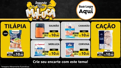 Modelo de TV para TV Horizontal com o tema Segunda e Terça Maluca para Peixaria