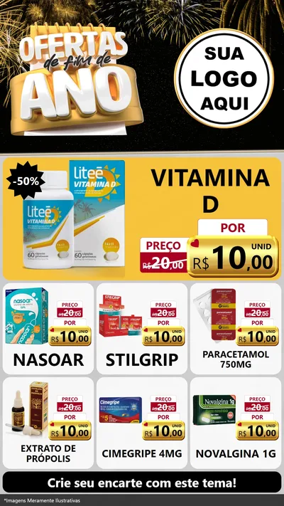 Modelo de Rede Social para Stories com o tema Ofertas de Fim de Ano para Farmácia