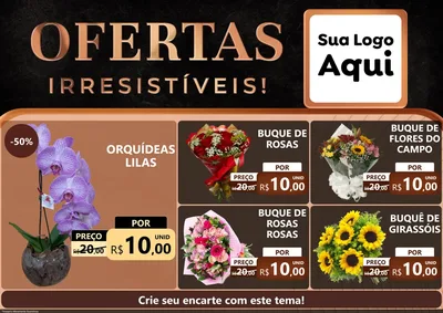 Modelo de Encarte para Encarte A4 Horizontal com o tema Ofertas Irresistíveis! para Floricultura e jardim