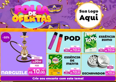 Modelo de Encarte para Encarte A4 Horizontal com o tema Folia de Ofertas para Tabacaria