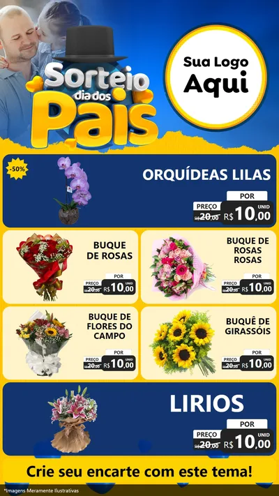 Modelo de TV para TV Vertical com o tema Sorteio Dia Dos Pais para Floricultura e jardim