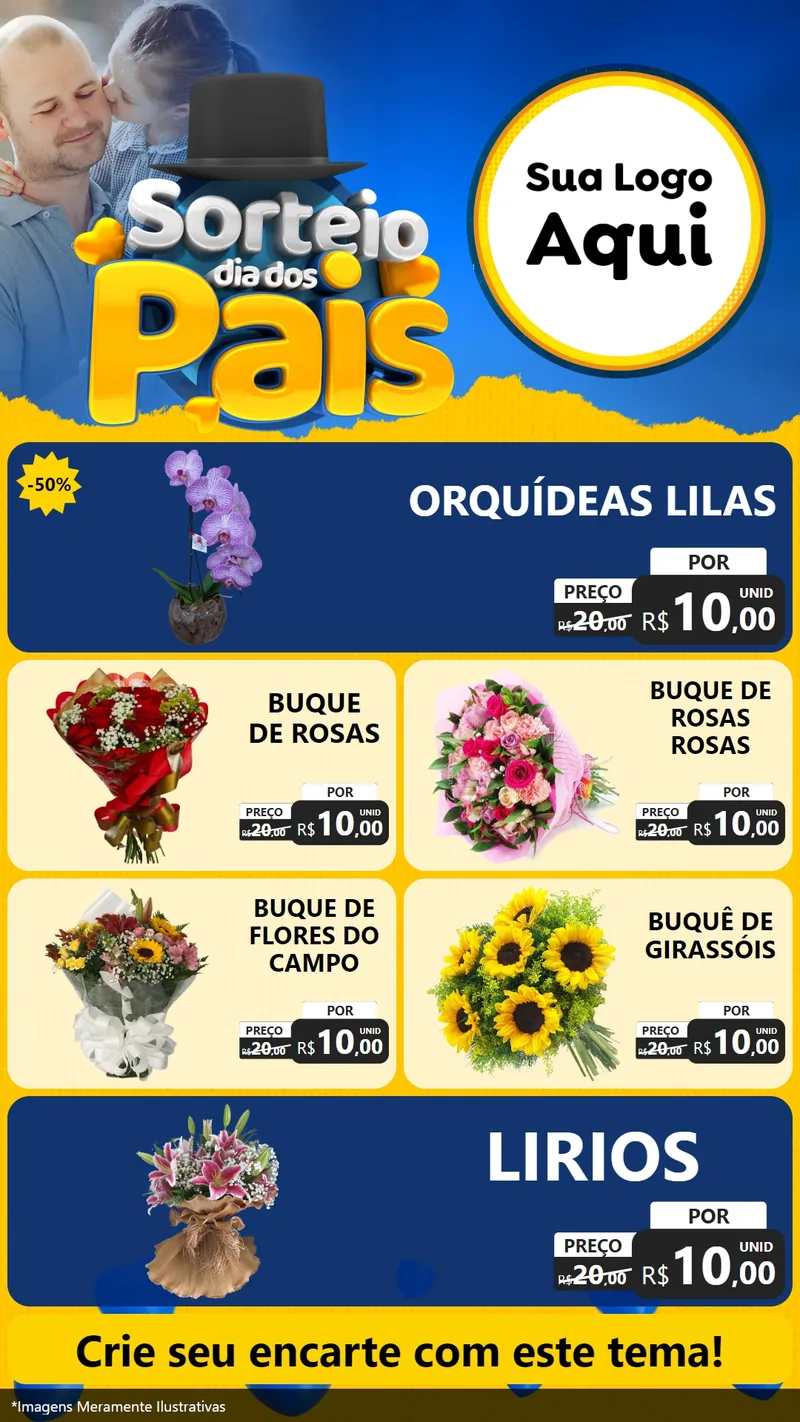 Modelo de TV para TV Vertical com o tema Sorteio Dia Dos Pais para Floricultura e jardim