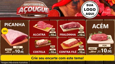 Modelo de TV para TV Horizontal com o tema Terça e Quarta do Açougue para Açougue