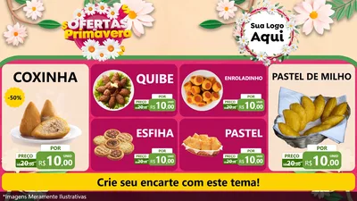 Modelo de TV para TV Horizontal com o tema Ofertas de Primavera para Salgadaria