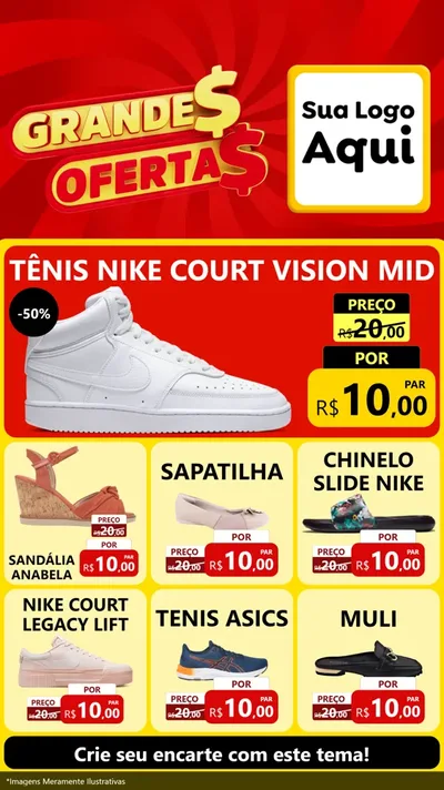 Modelo de Rede Social para Stories com o tema Grandes Ofertas para Calçados