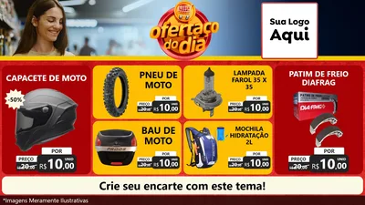 Modelo de TV para TV Horizontal com o tema Ofertaço Do Dia para Moto peças