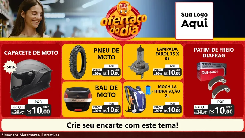 Modelo de TV para TV Horizontal com o tema Ofertaço Do Dia para Moto peças