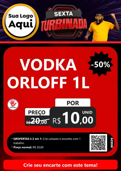 Modelo de Cartaz para Cartaz A4 Vertical com o tema Sexta Turbinada para Distribuidora de bebidas