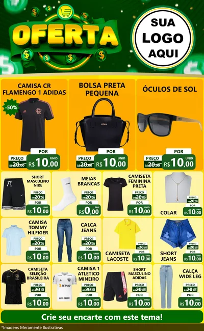 Modelo de Encarte para Encarte Grande com o tema Oferta para Roupas e acessórios
