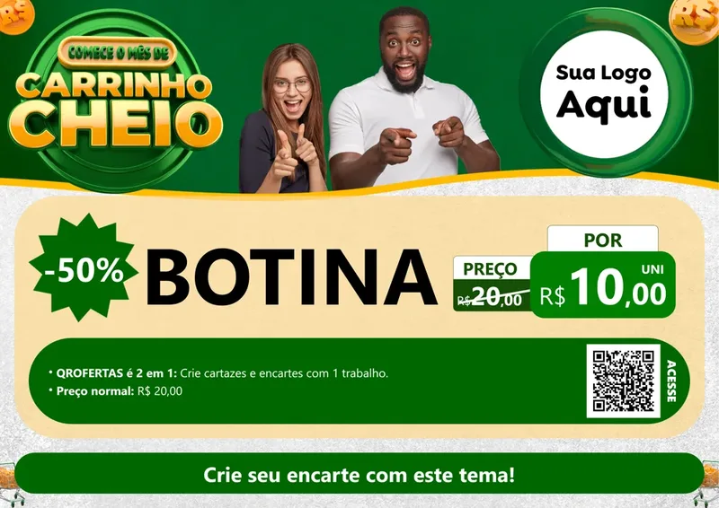 Modelo de Cartaz para Cartaz A4 Horizontal com o tema Carrinho Cheio para Agropecuária