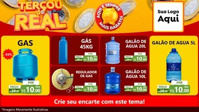 Modelo de TV para TV Horizontal com o tema Terçou do Real para Água e gás