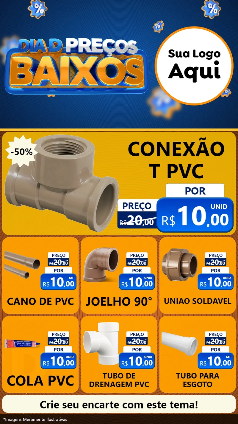 Modelo de Rede Social para Stories com o tema Dia D Preço Baixo para Tubos e conexões