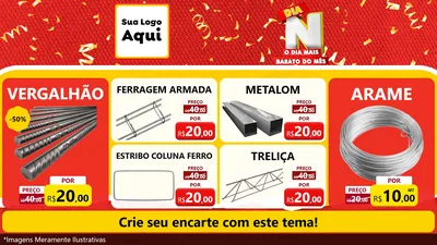Modelo de TV para TV Horizontal com o tema Dia N o Dia Mais Barato do Mês para Ferragens