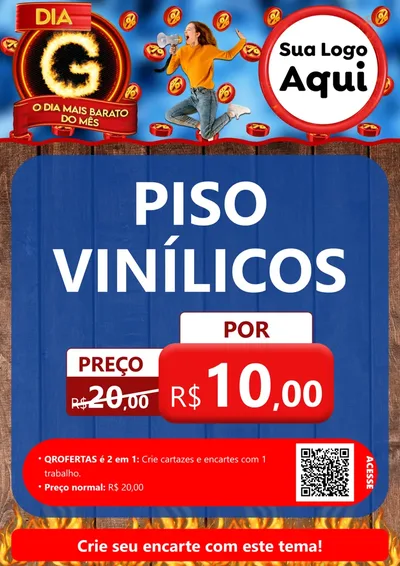 Modelo de Cartaz para Cartaz A4 Vertical com o tema Dia G - O Dia Mais Barato Do Mês para Material para Construção