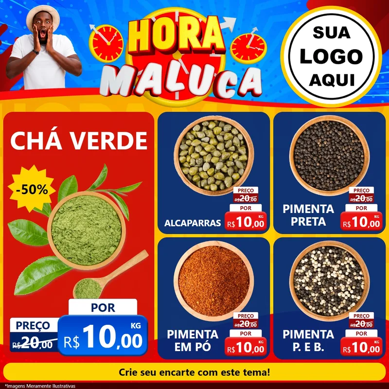Modelo de Rede Social para Feed Facebook com o tema Hora Maluca para Produtos Naturais