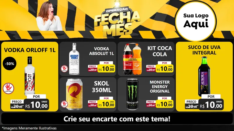 Modelo de TV para TV Horizontal com o tema Operação Fecha Mês para Distribuidora de bebidas