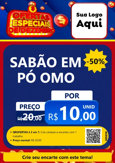 Modelo de Cartaz para Cartaz A4 Vertical com o tema Ofertas Especiais de Dezembro para Produtos de Limpeza