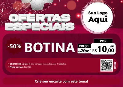 Modelo de Cartaz para Cartaz A4 Horizontal com o tema Ofertas Especiais - Futebol para Agropecuária