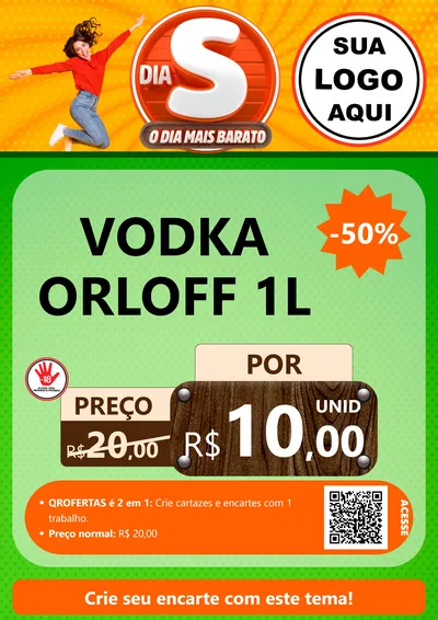 Modelo de Cartaz para Cartaz A4 Vertical com o tema Dia S - O Dia Mais Barato para Distribuidora de bebidas