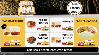 Modelo de TV para TV Horizontal com o tema Ofertas de Fim de Ano para Restaurante