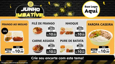 Modelo de TV para TV Horizontal com o tema Junho Imbatível para Restaurante