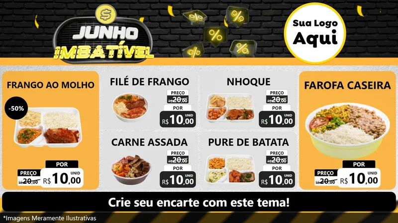 Modelo de TV para TV Horizontal com o tema Junho Imbatível para Restaurante