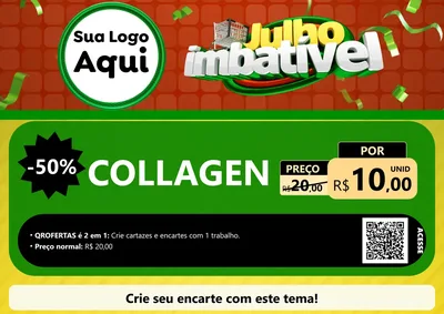 Modelo de Cartaz para Cartaz A4 Horizontal com o tema Julho Imbatível para Suplementos alimentares