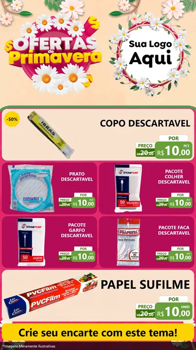 Modelo de TV para TV Vertical com o tema Ofertas de Primavera para Embalagens
