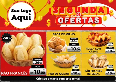 Modelo de Encarte para Encarte A4 Horizontal com o tema Segunda de Ofertas para Padaria