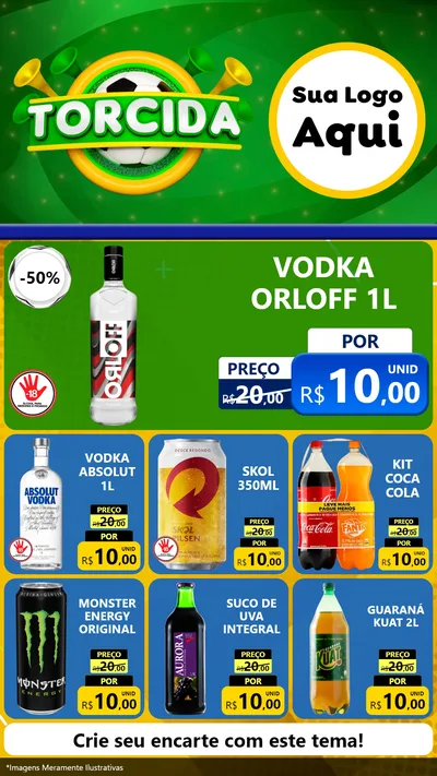 Modelo de Rede Social para Stories com o tema Torcida para Distribuidora de bebidas
