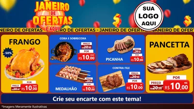Modelo de TV para TV Horizontal com o tema Janeiro de Ofertas É Aqui! para Assados