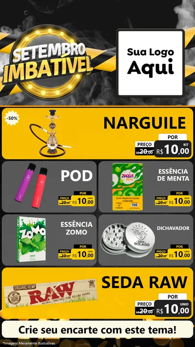 Modelo de TV para TV Vertical com o tema Setembro Imbatível para Tabacaria
