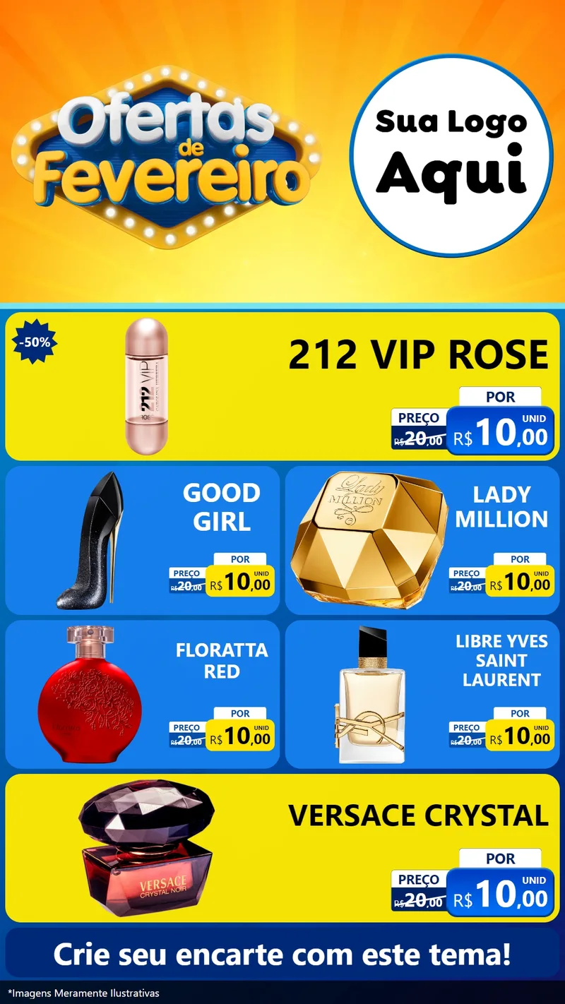 Modelo de TV para TV Vertical com o tema Ofertas de Fevereiro para Perfumes