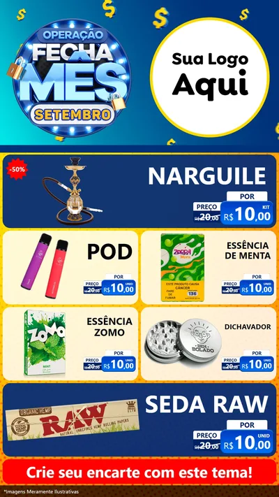 Modelo de TV para TV Vertical com o tema Operação Fecha Mês Setembro para Tabacaria