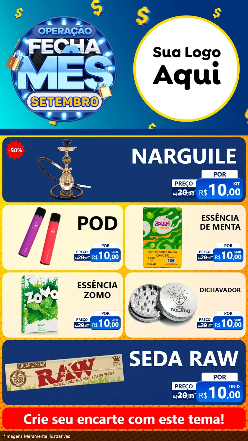 Modelo de TV para TV Vertical com o tema Operação Fecha Mês Setembro para Tabacaria
