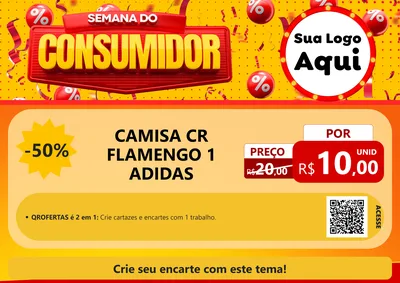 Modelo de Cartaz para Cartaz A4 Horizontal com o tema Semana do Consumidor para Roupas e acessórios